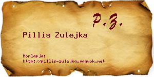 Pillis Zulejka névjegykártya